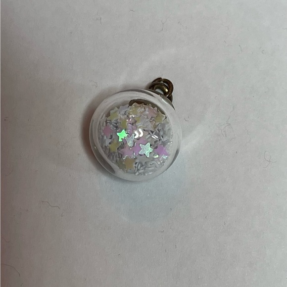 Glass Ball Pendant With Little Tiny Opalescence Stars - Picture 2 of 4